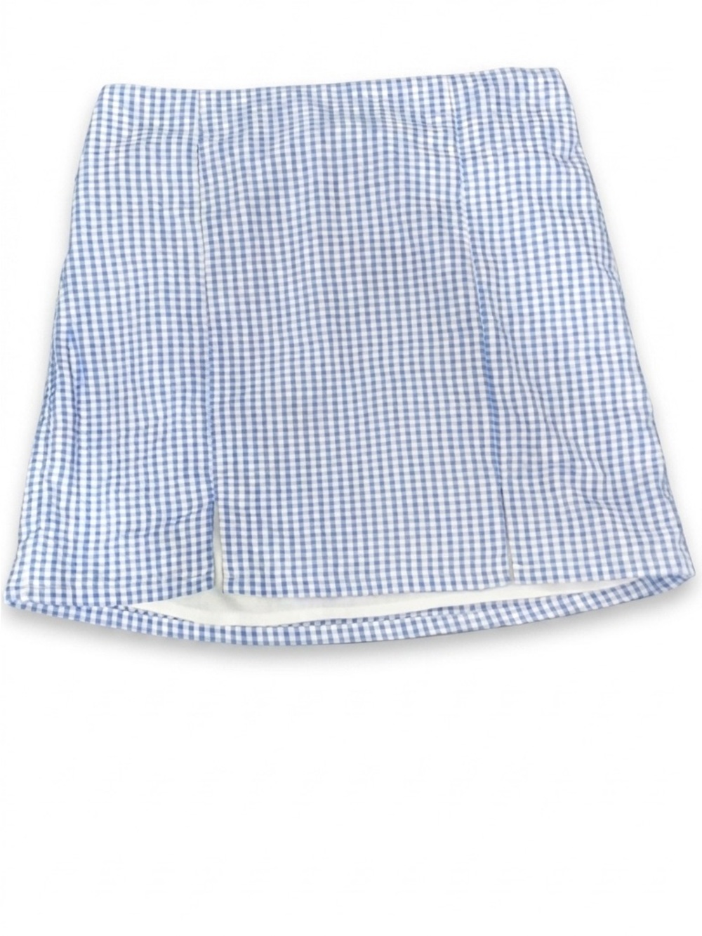 No Boundaries Blue & White Gingham Mini Skirt